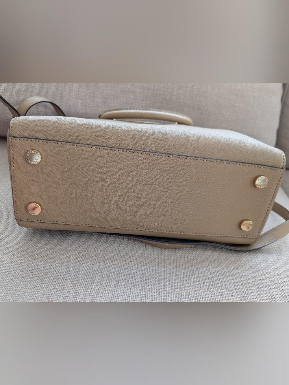 MICHAEL Michael Kors Sutton Medium Satchel - Taupe Saffiano Leather - Picture 3 of 12